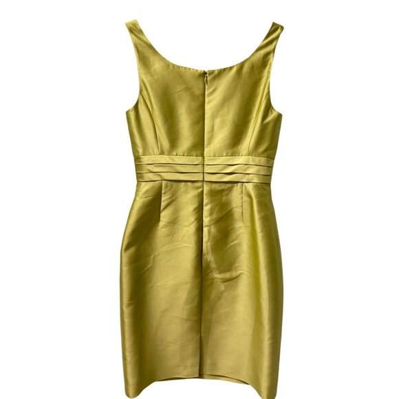 Carlisle Womens Sleeveless Pleated Front  Sheath Dress Lime Green Size 8 - Picture 11 of 12